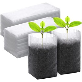 GREANER 200 PCS Nursery Bags, 5.5"x6.3" Non-Woven Fabric Seedling Bags Biodegradable for Home Garden Supply, Tree, Flower, Vegetable, Nursery Pots Container Plants Pouch