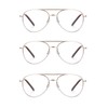 EYE ZOOM 3 Pack Aviator Style Metal Frame Blue Light