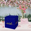 Blue Card Box with Gold Foil Design，Wedding Card Box for
