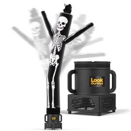 LookOurWay Air Dancers Inflatable Tube Man Set - 7ft Tall Wacky Waving Inflatable Dancing Tube Guy with Weather Resistant Blower- Halloween Themed - Skeleton