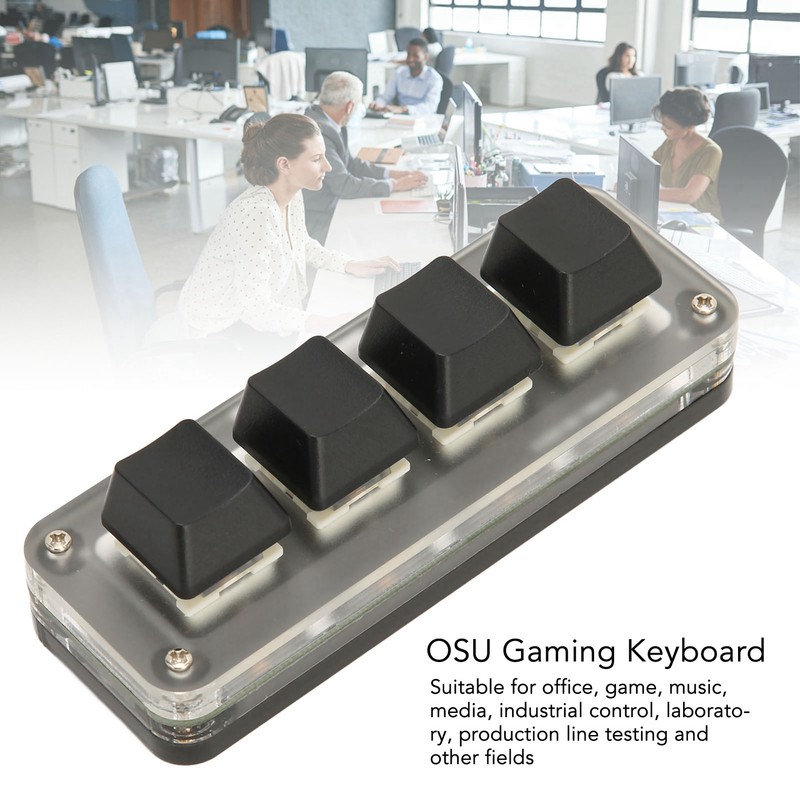 Programmable Keypad USB 4 Keys Mini Portable Mechanical Keyboard HID