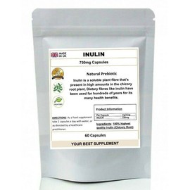 Inulin Capsules Natural Prebiotic Pure no additives (High Grade) 30
