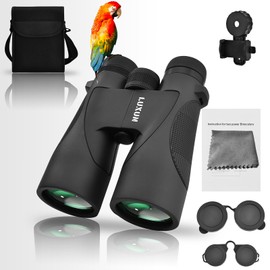 LUXUN 12x50 HD Binoculars for Adults, Large Field of View, BAK4 FMC Prism Waterproof Binoculars with Smartphone Adapter Carry Bag for Outdoor Travel, Hunting