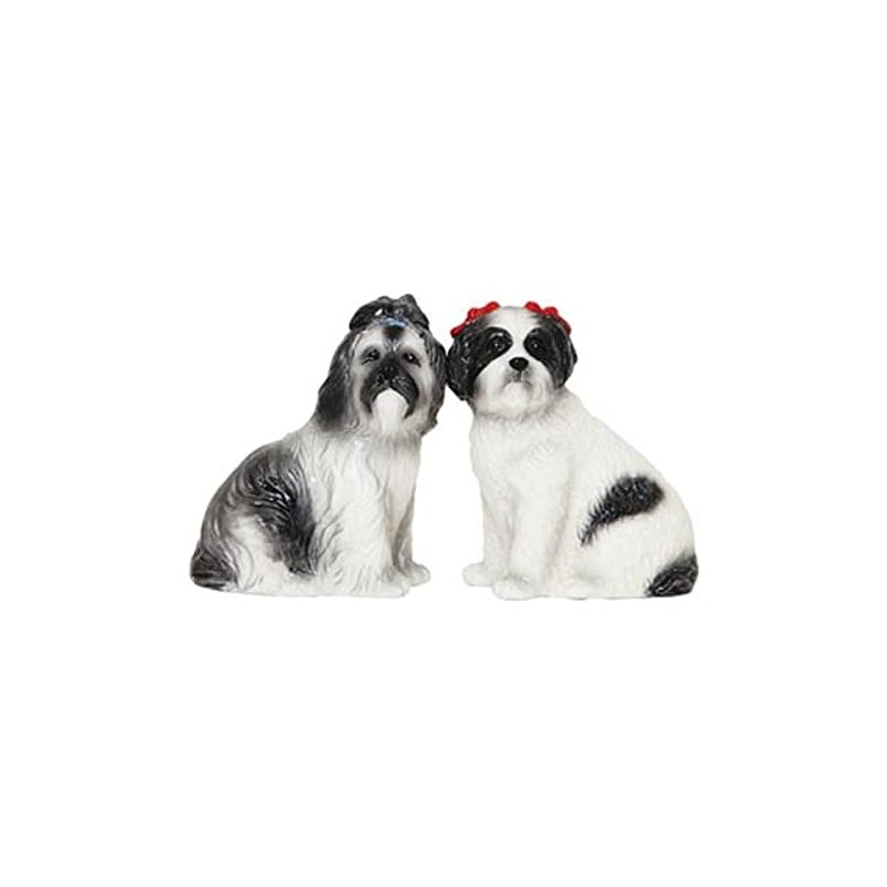 Pacific Trading Black and White Shih Tzu Dogs Ceramic Salt