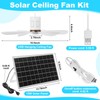Kittmip 1 Set Portable Solar Ceiling Fan Kit 15w Monocrystalline