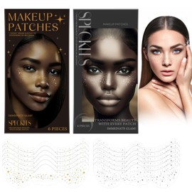 Freckle Patches, Freckle Stickers, Freckle Makeup Stickers, Waterproof, Sweat-proof, Durable for Natural Freckle Makeup (Gold&Silver, 12 Pieces)