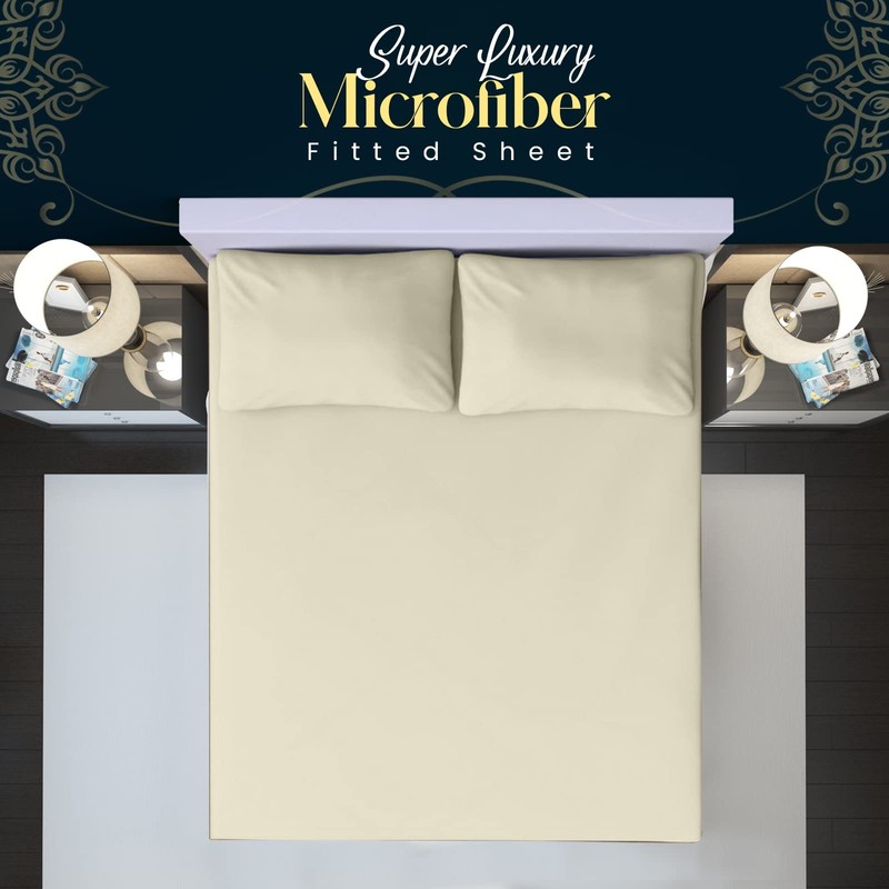 Sunshine Comforts Microfiber Fitted Sheets Super King Size Breathable, Anti