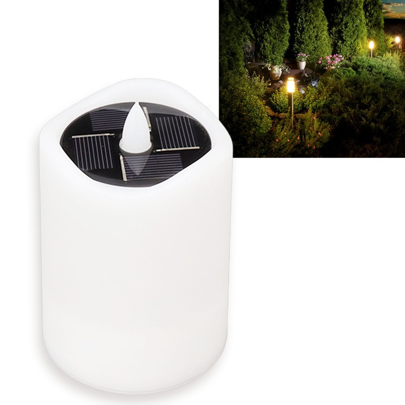 4Pcs Solar Powered LED Candle Light Yellow Flicker Tea Lamp