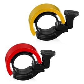 Lotsdonxia 2Pcs Stealth Bike Bell Hidden Loud Alarm for Road, Mountain City Bicycles (Red Yellow)
