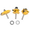 3pcs/set 1/4 inch shank fillet carbide milling woodworking frame door