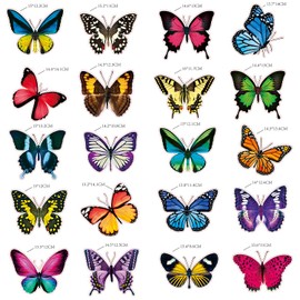 Frienda 40 Pieces Butterfly Anti-Collision Window Clings Large Size Window Butterfly Stickers Decals to Prevent Bird Strikes on Glass Non Adhesive Vinyl Cling Door Decor