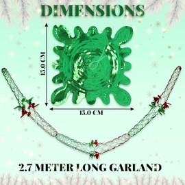 SRVertex 3Pcs Xmas Garland Decor, Green/Red Garlands Soft Holiday Foil Garlands for Outdoor Indoor Christmas Wedding Party Wreaths Decorations