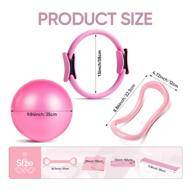 11pcs Pilates Circle Y Pilates Ball Set Bands