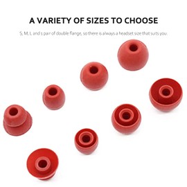 Adhiper 4 Paar Powerbeats Pro silikon Ohrstöpsel kompatibel mit Beats Powerbeats Pro In-Ear Kopfhörer,S M L 3 Paar Silikon-Ersatz-Ohrstöpsel & 1 Paar Doppelflansch-Ohrstöpsel(Rot)