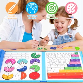Arithmetic Educational Toy, Fractional Material, Fractions, Magnetic Fractions, Magnetic Fractional Calculation Material, Fractional Calculation Magnets, for 3+ Children, Math Primary School Material