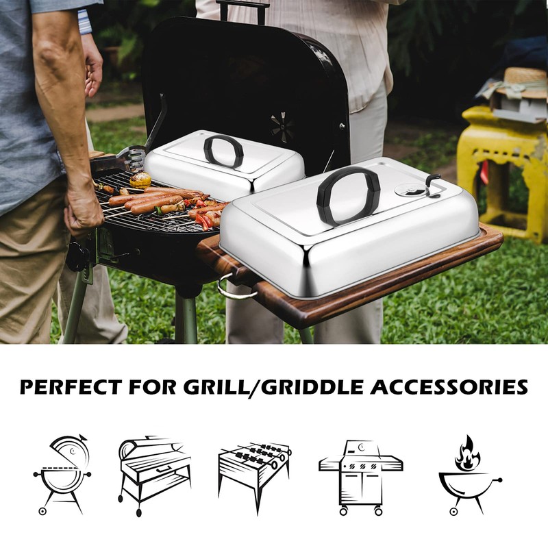3Pcs Basting Cover for Griddle Heavy Duty, Leonyo Large 13"