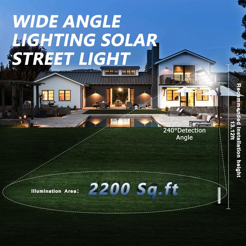 Solar Street Lights Outdoor Waterproof, LED Dusk to Dawn Solar