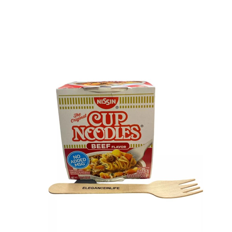Nissin Cup Noodles Beef Flavor with Wooden Fork - 2.25