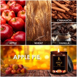 Fall Candle | Apple Pie Scented Candle - Autumn Home Decor, 7oz Autumn Soy Candles with 50hr Burn Time, Holiday Thanksgiving Fall Gifts for Women Men