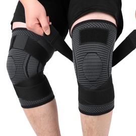 Ruilaibao Plus Size Knee Support for Women Men Extra Large Brace 3xl 4xl 5xl for Obese People Arthritis Meniscus Tear Adjustable Knee Compression Sleeve for Sports Bodybuilding 2 Pack (Black, 3XL)