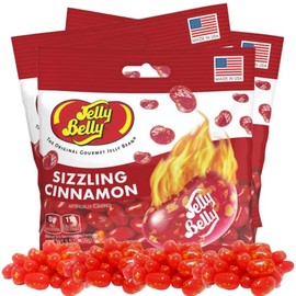 Sizzling Cinnamon Jelly Beans, Hot and Spicy Gourmet Chewy Candy, Bulk Shareable Candy, 3.5 Ounces, Pack of 3