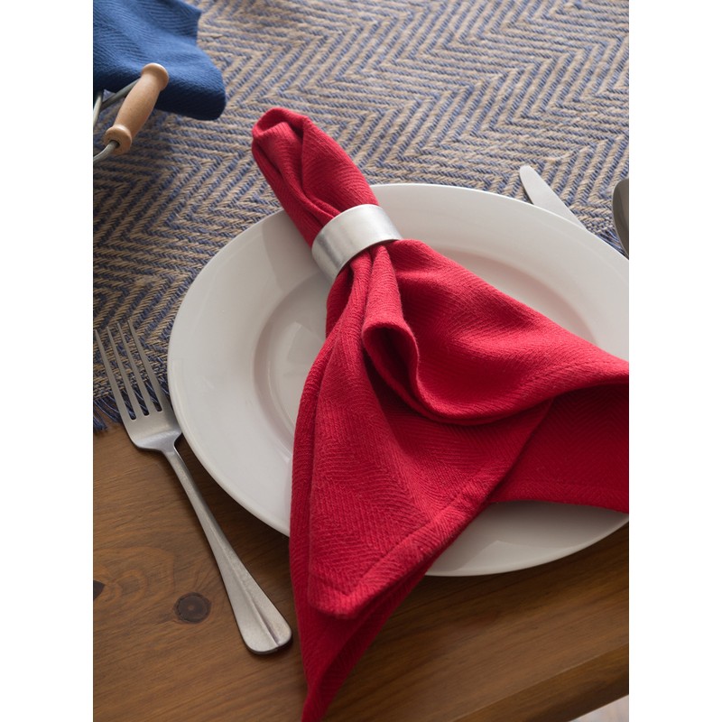 DII Jute Burlap Table Runner, Chevron Blue, 14 x 72