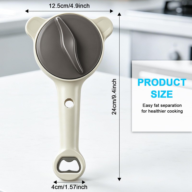 Jar Opener for Seniors& Weak Hands, 4-in-1 Non-Slip Bottle Opener