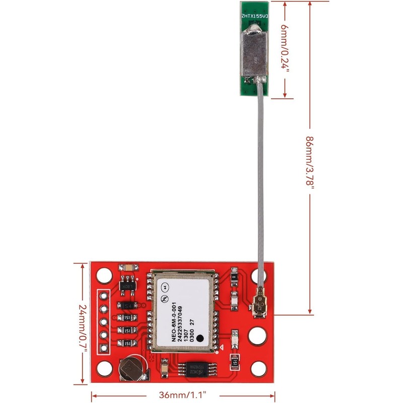 YELUFT 2pcs GY-NEO6MV2 NEO-6M GPS Module Flight Control Module Support