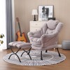 Givjoy Lazy Chair and Ottoman, Large Accent Lounge Chair with