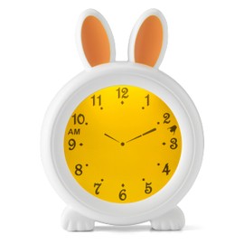 Alecto BC100BUNNY Children's Alarm Clock - Bedside Lamp Helps Children Get A Sense of Time - Night Light Stimulates Children to Stay in Bed - Adjustable Night Light - White