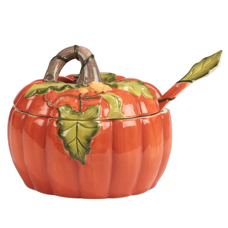 Certified International Harvest Morning Pumpkin Tureen with Ladle, 112 oz,