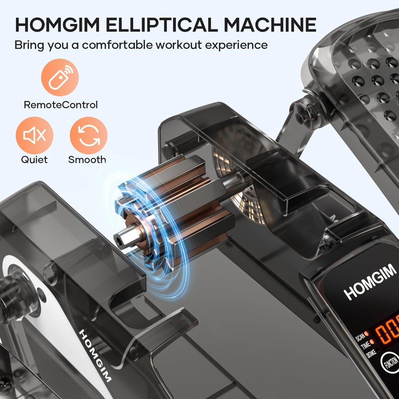 HOMGIM Under Desk Elliptical Machine - Quiet Motorized Leg Exerciser