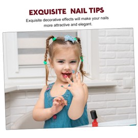 Beavorty 144pcs Girl Nail Tips Full Cover Xmas False Nails Festive Designs for Easy Diy Art for Girls Holiday Celebrations