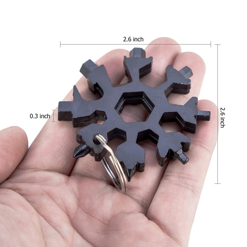 Snowflake multitool，Stainless Steel Snowflake tool multi，Portable Snowflake Tool Bottle Opener，Flat