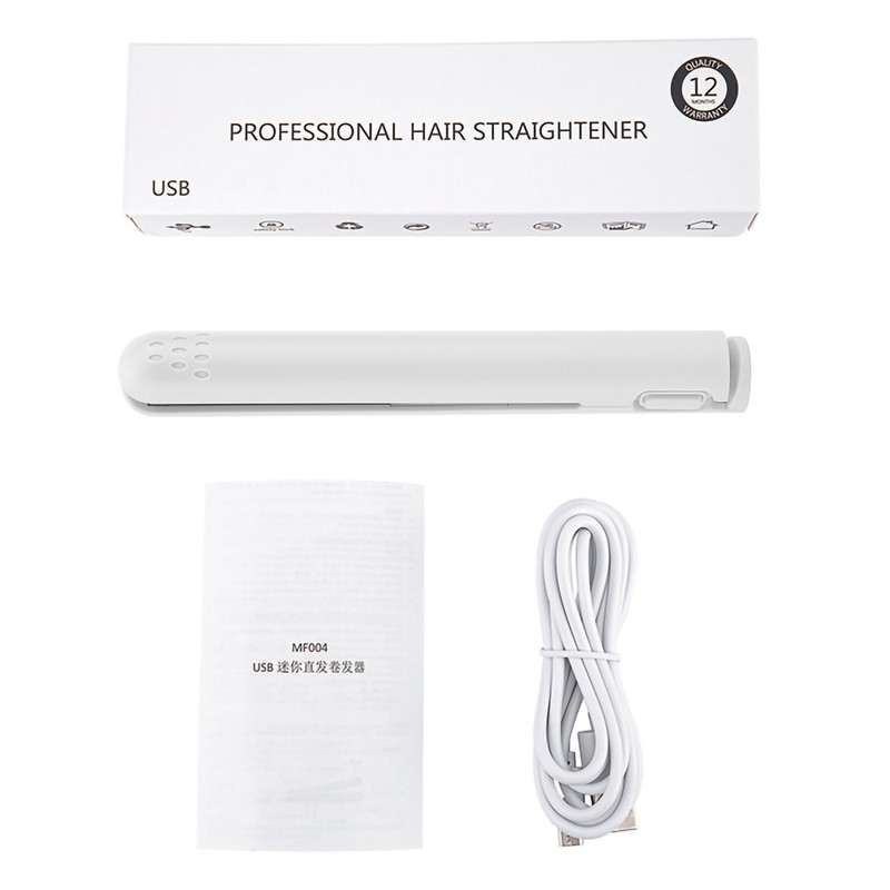 Mini 2 in 1 Hair Straightener USB Ceramics Heating Straightening