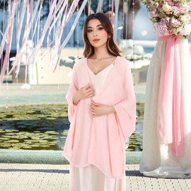 Lamca Pashmina Shawls and Wraps - Chiffon Shawl Wedding Evening Scarf for Women UK