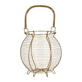 Premier Housewares 0507110 Egg Basket, Iron Wire, Gold, H33 x W21 x D31cm