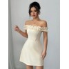 Vestidos De Fiesta Cortos De Encaje Sin Tirantes Para Mujer