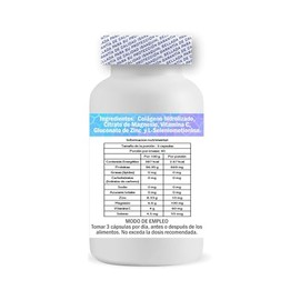 IsaaQuim Colágeno Hidrolizado con Vitaminas, Citrato de Magnesio, Zinc y Selenio | Pack de 2 Frascos (120 cápsulas c/u) | 80 Porciones de 3 cápsulas |