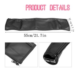 Baby Pushchair Handle Cover PU Leather Stroller Bar Cover Armrest Baby Stroller Handle Protector Cover, 1Pc Stroller Handle Bar Cover, Pushchair Stroller Handle Bar Cover with Zipper (Black)