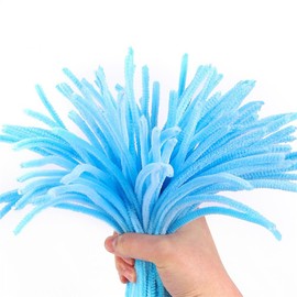 100 Pieces Pipe Cleaners Chenille Stem, Pastel Candy Color Pipe Cleaners Set for Pipe Cleaners DIY Arts Crafts Decorations, Chenille Stems Pipe Cleaners (Blue)