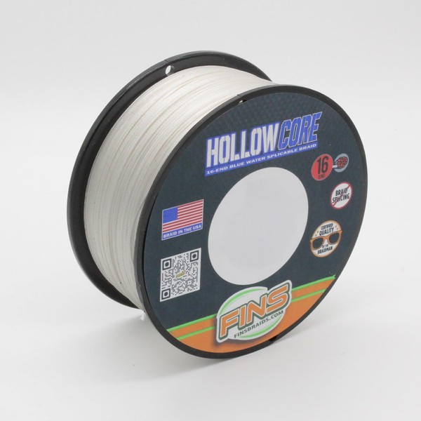 FINS Hollow Core Braided Fishing Line - USA Made, Spliceable