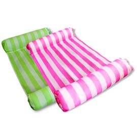 MERMAO 2-Pack 4-in-1 Hammock Inflatable Pool Float, Multi-Purpose Pool Hammock (Saddle, Chair, Hammock, Drifter) Pool Chair, Portable Water Hammock, Fun for River, Lake, Beach(Green/Red)