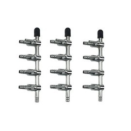 bnafes Aquarium Air Valve 4 Way Inline Manifold Air Flow Pump Tubing Splitter Lever Control Valve 3-Pack