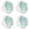 NEWzone 4 Pack Dresser Drawer Cabinet Knobs Teal Agate Texture