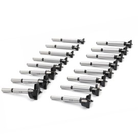 16PCS Forstner Drill Bit,Tungsten Carbide Tipped - for Hard Wood,Soft Wood Woodworking Hinge Cutter Tool Kits for Veneered Plywood Plastic(15mm-35mm)