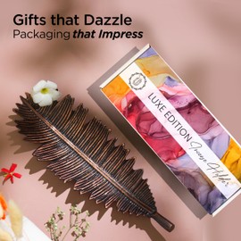 Raajsee Incense Holder Set with Nag Champa Incense Sticks 15gm, Leaf Incense Stick Burner, Brass Incense Burner,Modern Stick Incense Holder for Yoga, Meditation,Home Décor Size 10x4 inches Copper