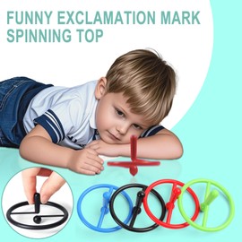 Spinning gyroscope Exclamation mark shaped plastic gyroscope Portable spinning gyroscope A small leisure toy to relieve work and life stress (4 colors)