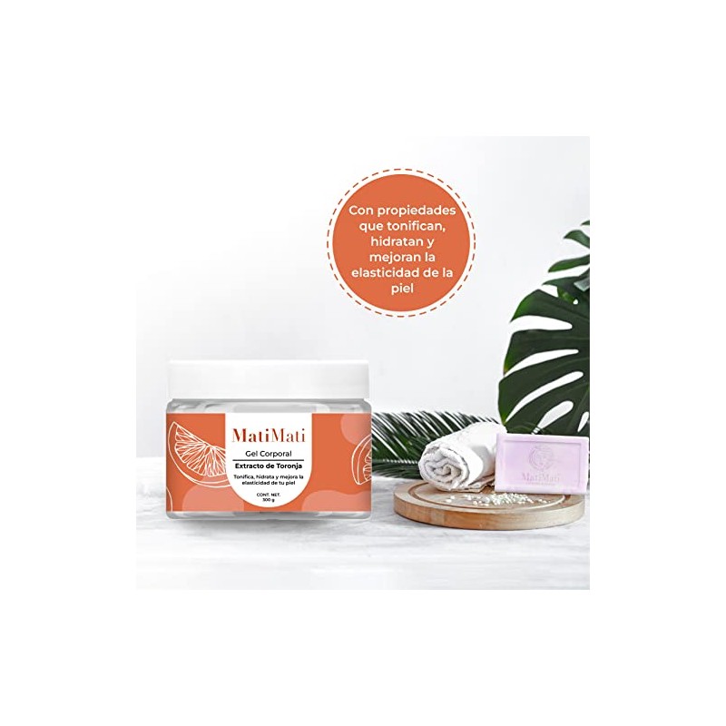 Gel Corporal Extracto Toronja MatiMati-Tonificante, Hidratante, Anticelulítico 300 g