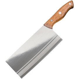DOUBARK 7.6 Inch Professional Chinese Meat Cleaver Knife - High Carbon Stainless Steel Chopping Cleaver with Non-Stick Coating, Anti-Slip Ergonomic Wooden Handle, Safe & Durable Kitchen Chef Knife